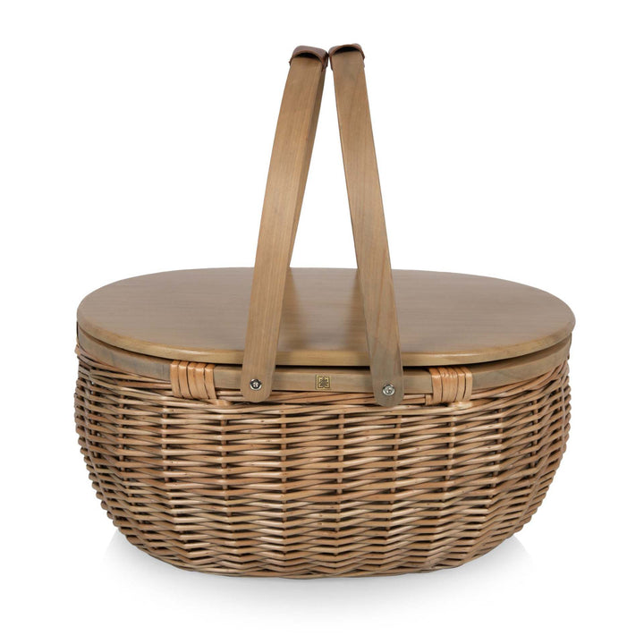 Women’s picnic basket with removable wooden lid and practical carrying handle Bowlift