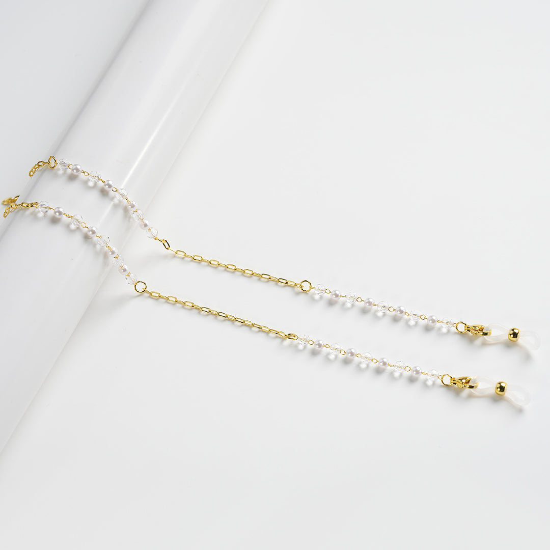 Elegant Pearl-Accented Eyewear Chain Bowlift
