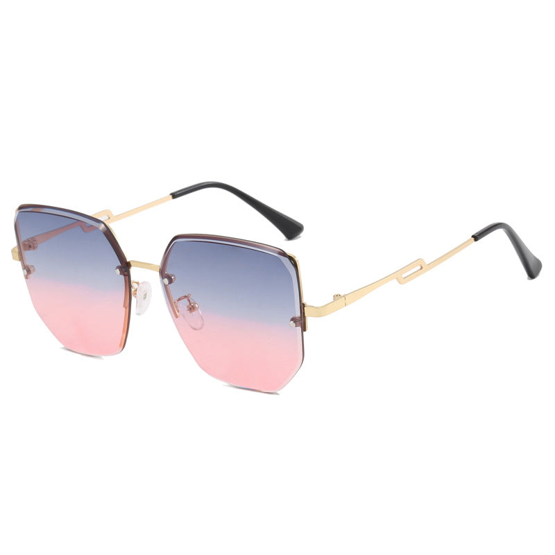 Women's geometric designer sunglasses with mirrored lenses Bowlift