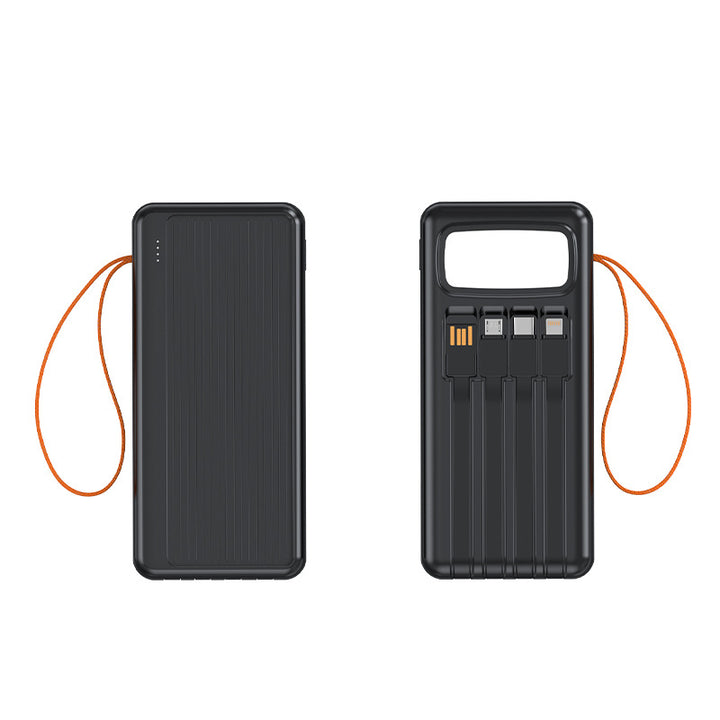 Multifunctional Solar Power Bank with Integrated USB Cable Bowlift