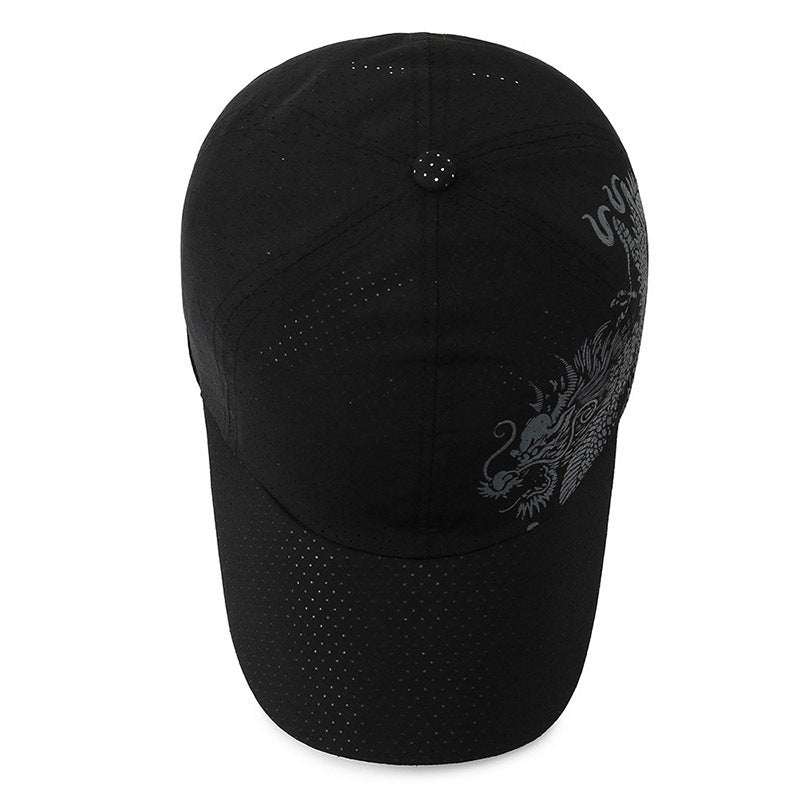 Men's Sports Cap with Dragon Pattern Bowlift