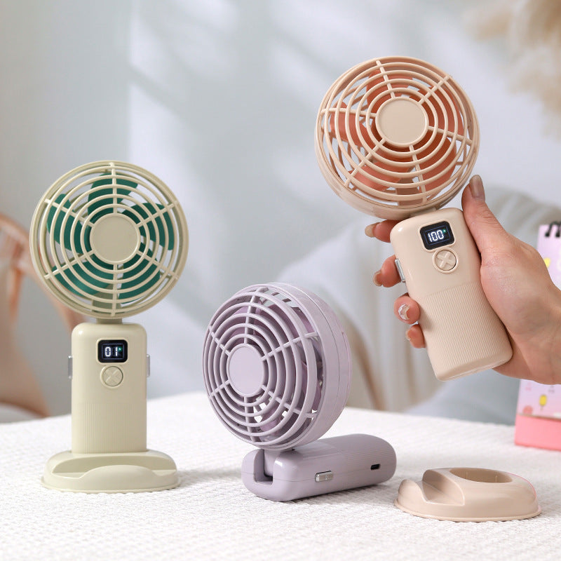 Women portable mini fan with digital speed display Bowlift