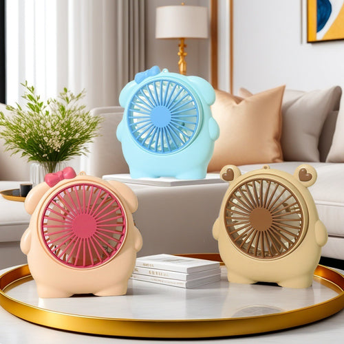 Women Portable Mini Hand Fan in Cute Animal Design Bowlift