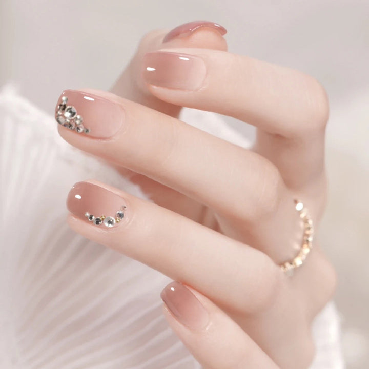 Elegant Rhinestone-Designed Press-On Nail Tips Bowlift