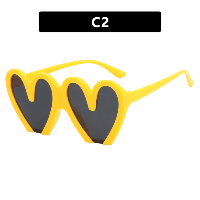 Women's Heart-Shaped Sunglasses with Durable Plastic Frame and UV Protection Bowlift