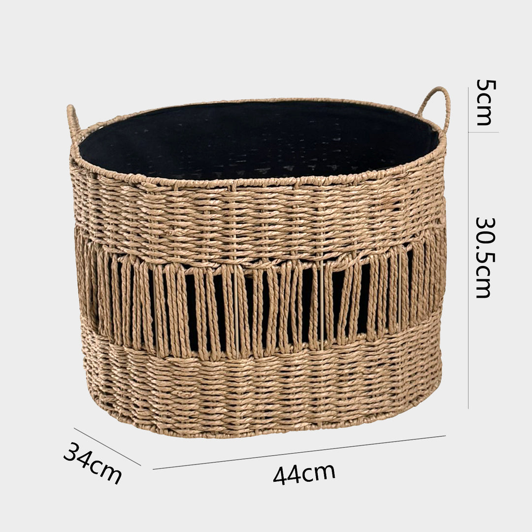 Decorative storage basket with fringes Bowlift
