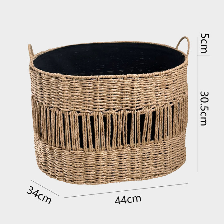 Decorative storage basket with fringes Bowlift