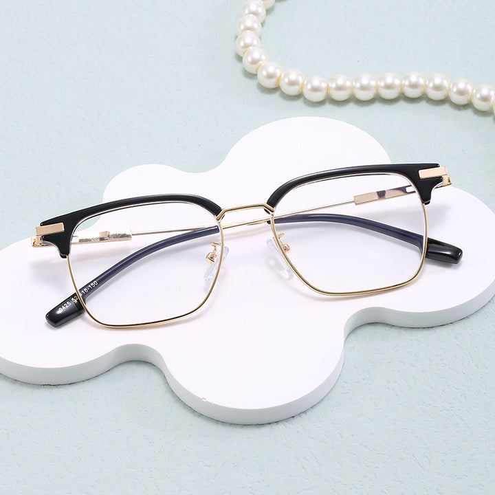 Women's square sunglasses with lightweight metal frame and wide temples Bowlift