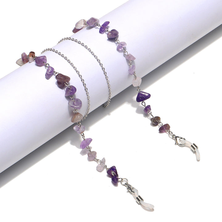 Natural Amethyst Crystal Eyewear Chain Bowlift
