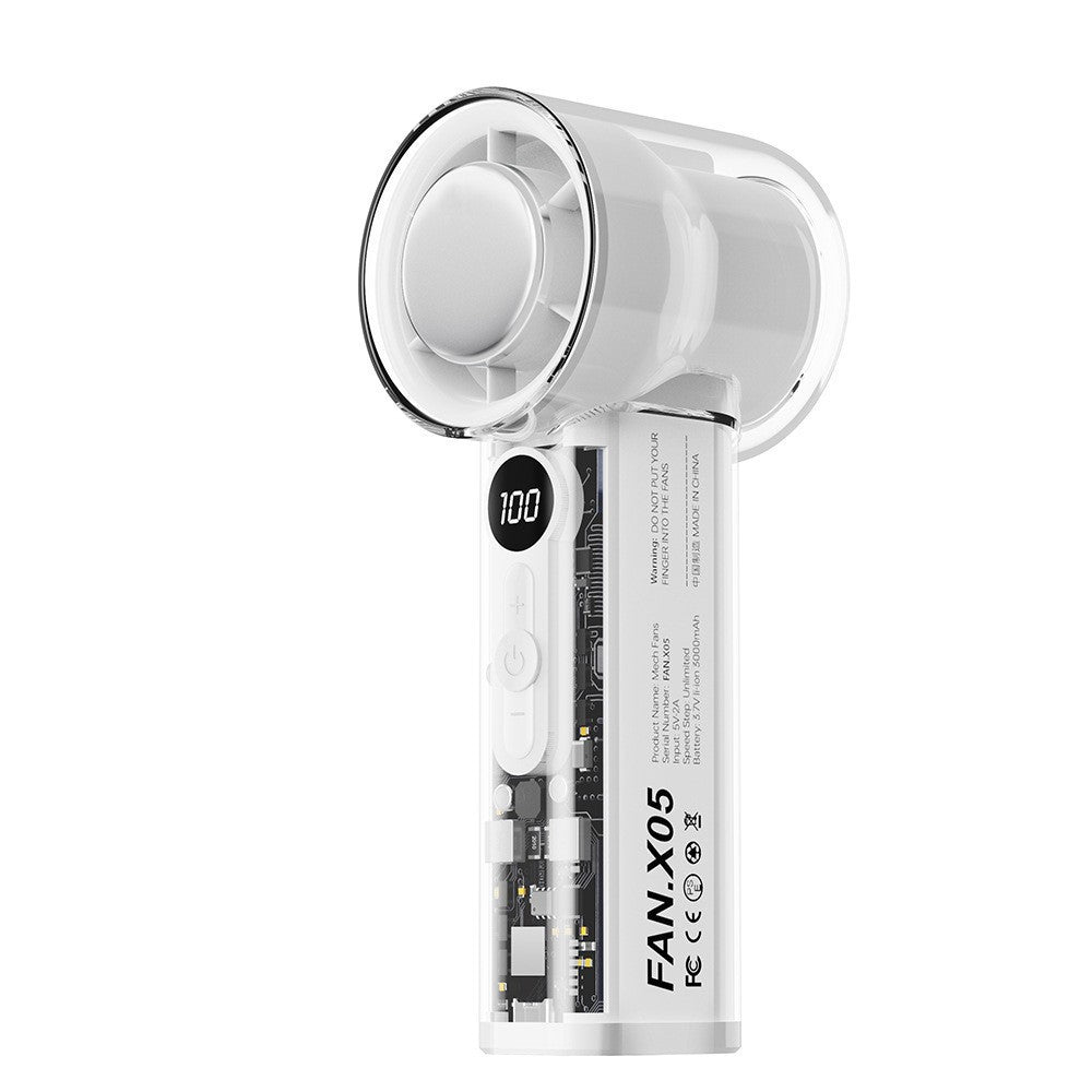 Women's Portable Hand Fan with Digital Speed Display Bowlift