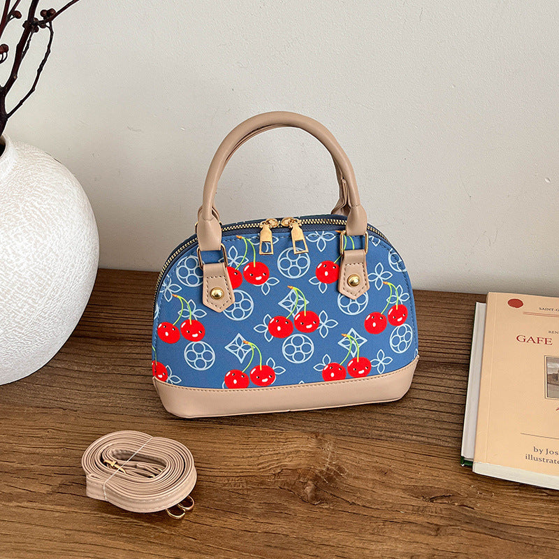 WoEmbroidered Cherry Pattern Handbag Bowlift