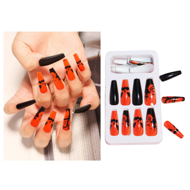 Artistic Press-On Nail Design with Dripping Effect Bowlift