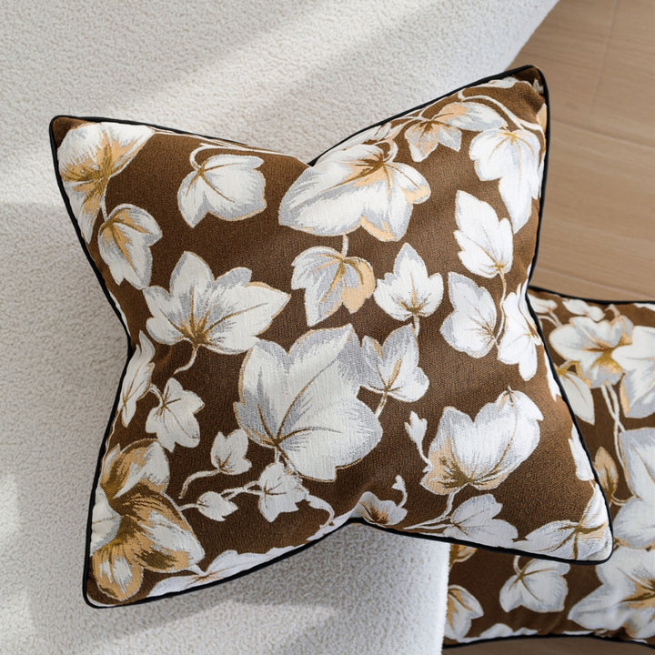 Elegant decorative pillow with floral patterns