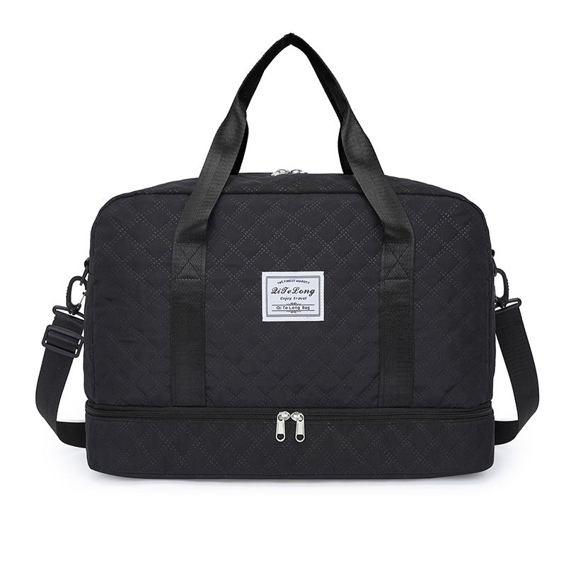 Quilted Multi-Compartment Travel Tote