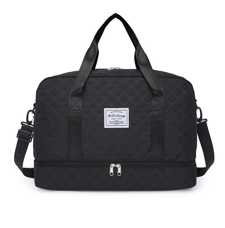 Quilted Multi-Compartment Travel Tote