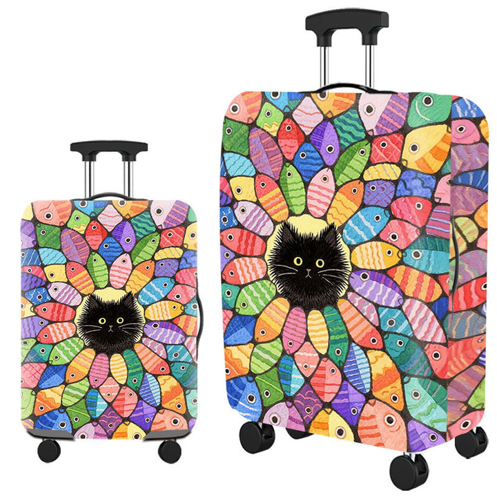 Tropical Leaf Print Hard Shell Luggage Bowlift