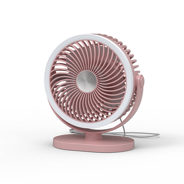 Ladies portable table fan with LED ring lighting Bowlift