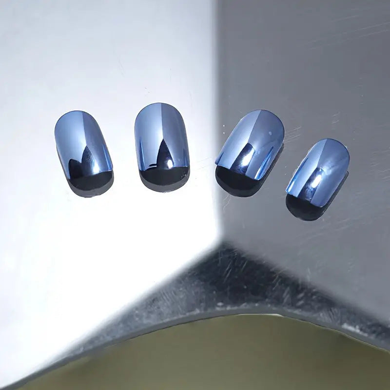 Metallic Finish Press-On Nail Set Bowlift