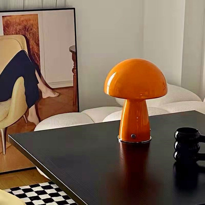 Artistic Glass Table Lamp with Elegant Mushroom Shade