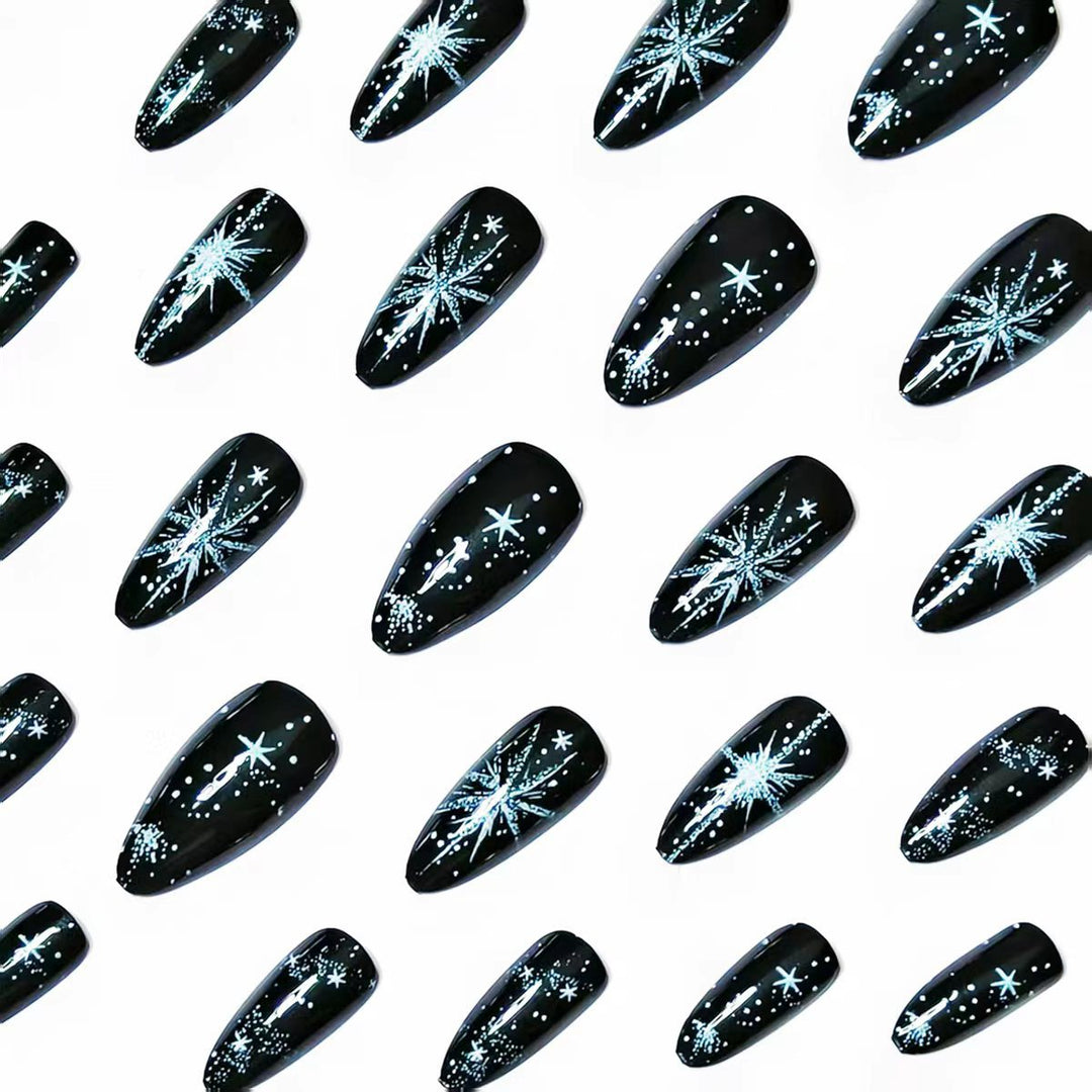 Glamorous Art Nails with Sparkling Star Design Bowlift