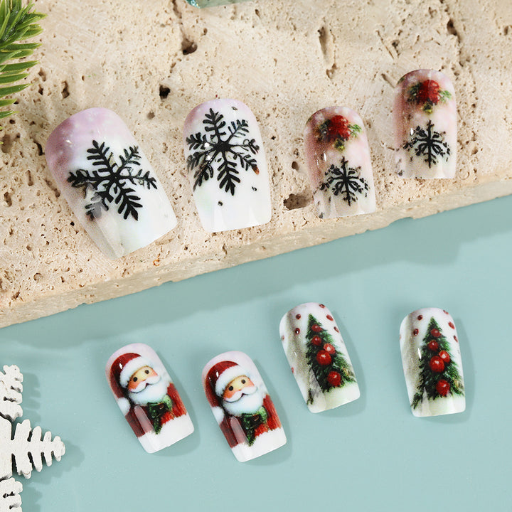 Festive artificial nails with Christmas motifs Bowlift