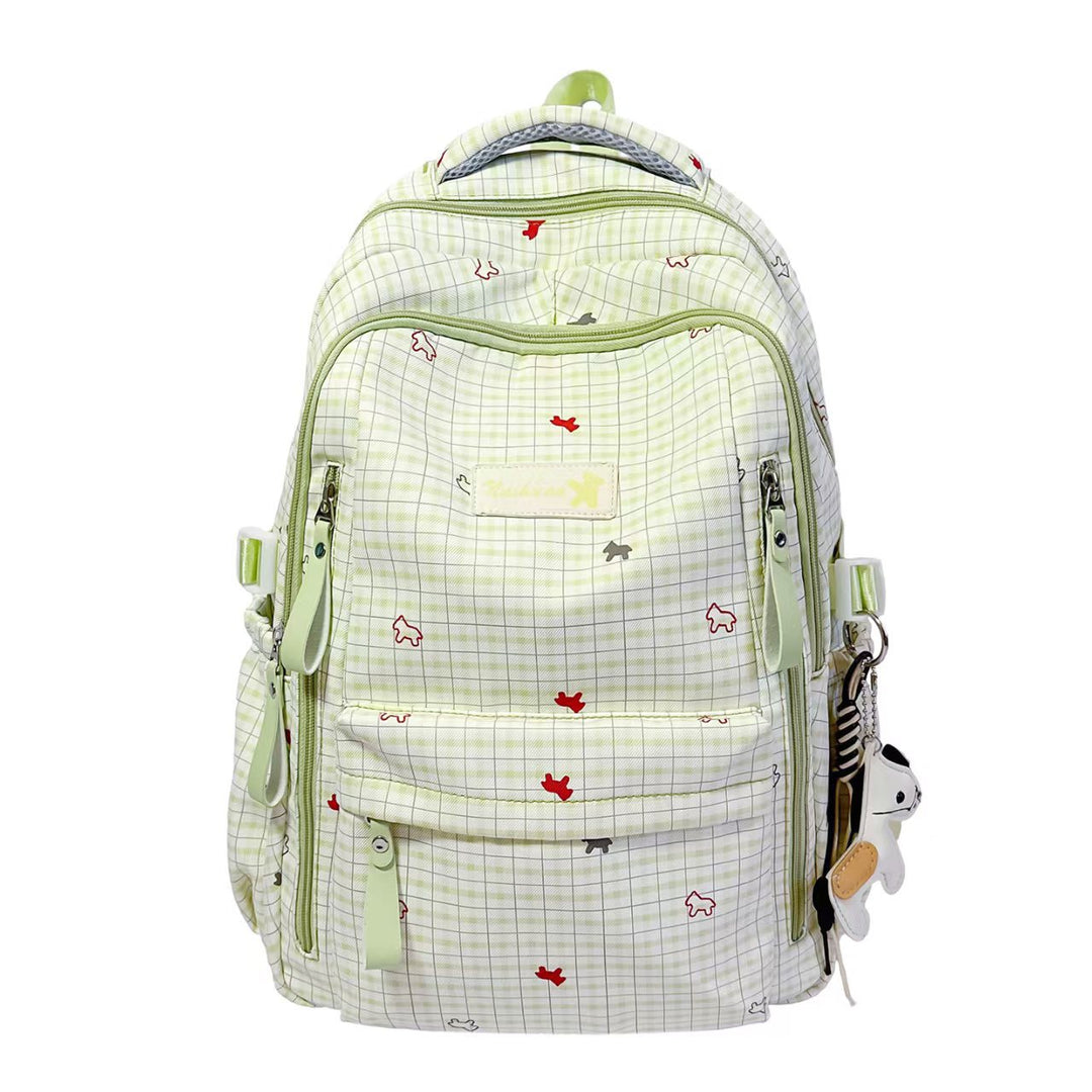 Stylish Grid Patterned Backpack Bowlift