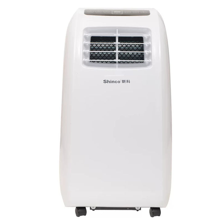 Unisex One Size ventilated single tube portable refrigerant air conditioner with top mounted digital control, dehumidifier, automatic swinging louvers and wheels Bowlift