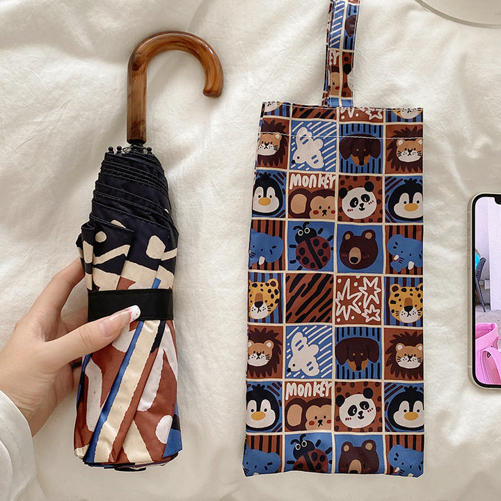 Women's Automatic Umbrella with Creative Pattern Bowlift