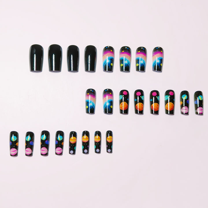 Artificial nails with Galactic Planet design Bowlift