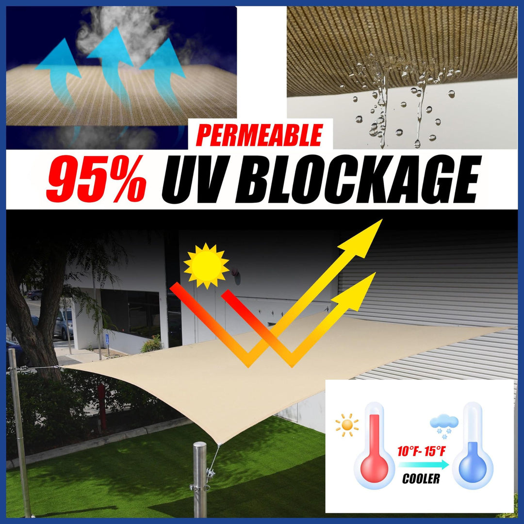 UV resistant triangular sunshade canopy for patio deck garden with reinforced corners and stainless steel fittings Bowlift