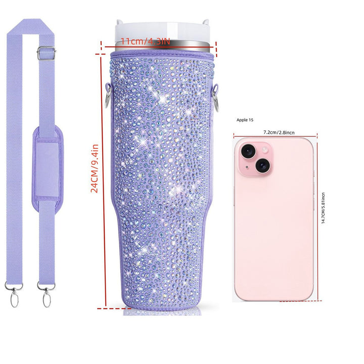 Ladies drinking bottle cover with sparkling rhinestones Bowlift