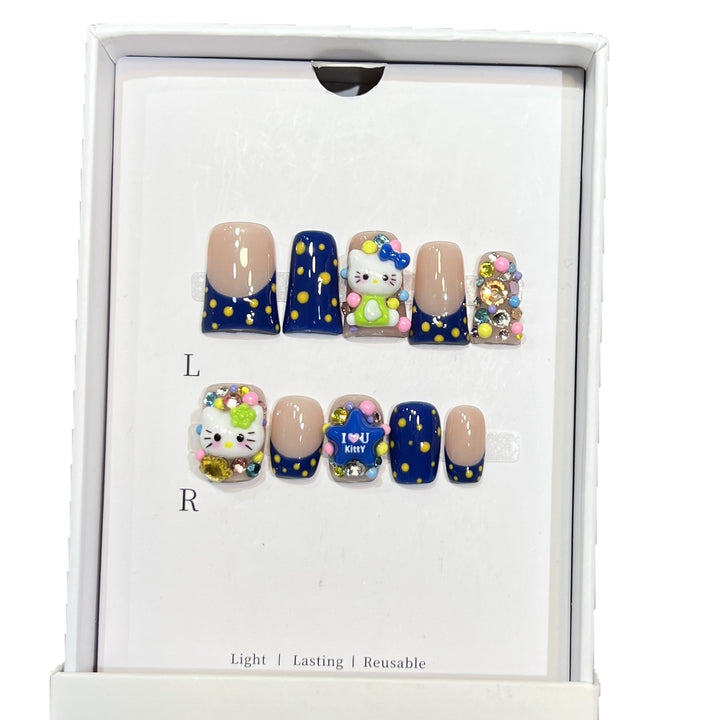 Playful Cartoon-Themed Press-On Nail Set Bowlift