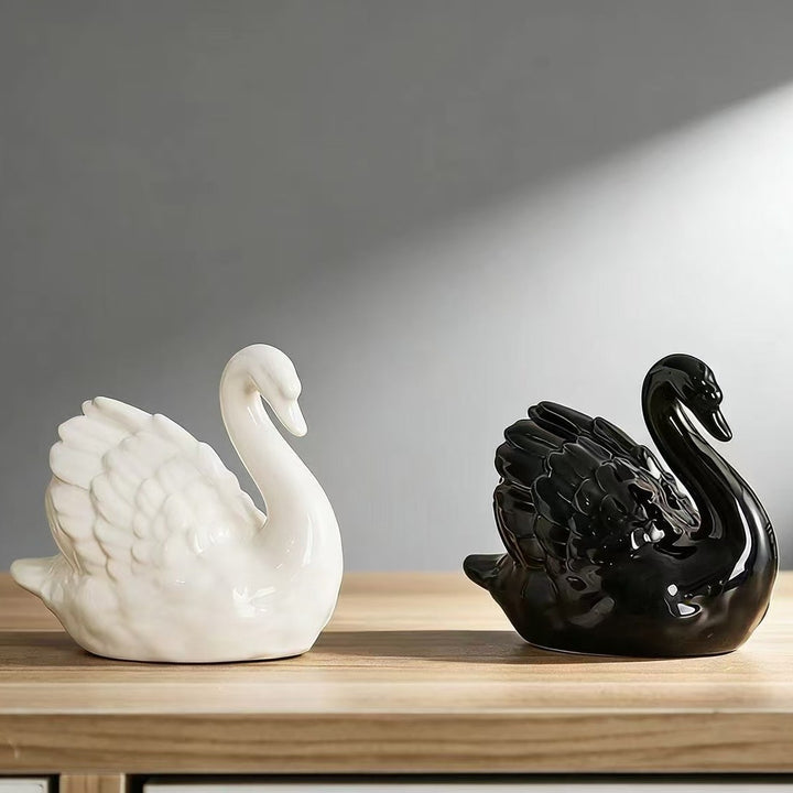 Elegant ceramic swan figure Bowlift