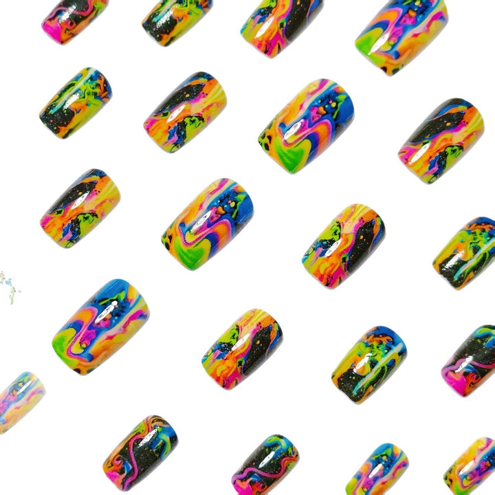 Artificial Nails In Dramatic Color Rush Bowlift
