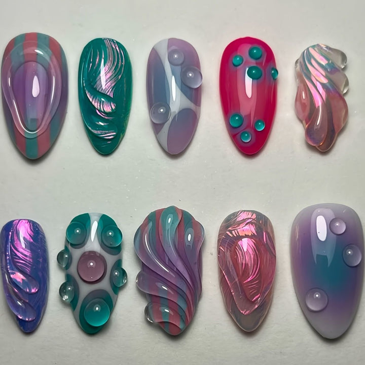 Artistic Gel Nail Art Design Bowlift