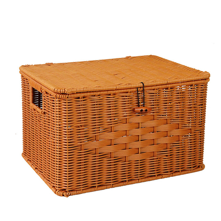 Ladies Handcrafted Storage Basket with Lid and Handle Bowlift
