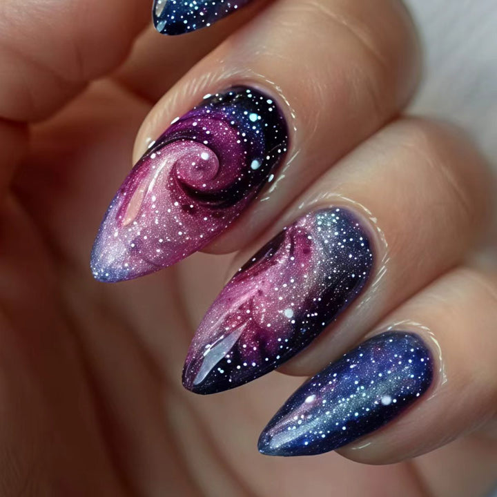 Fantasy Artificial Nails with Galactic Design Bowlift