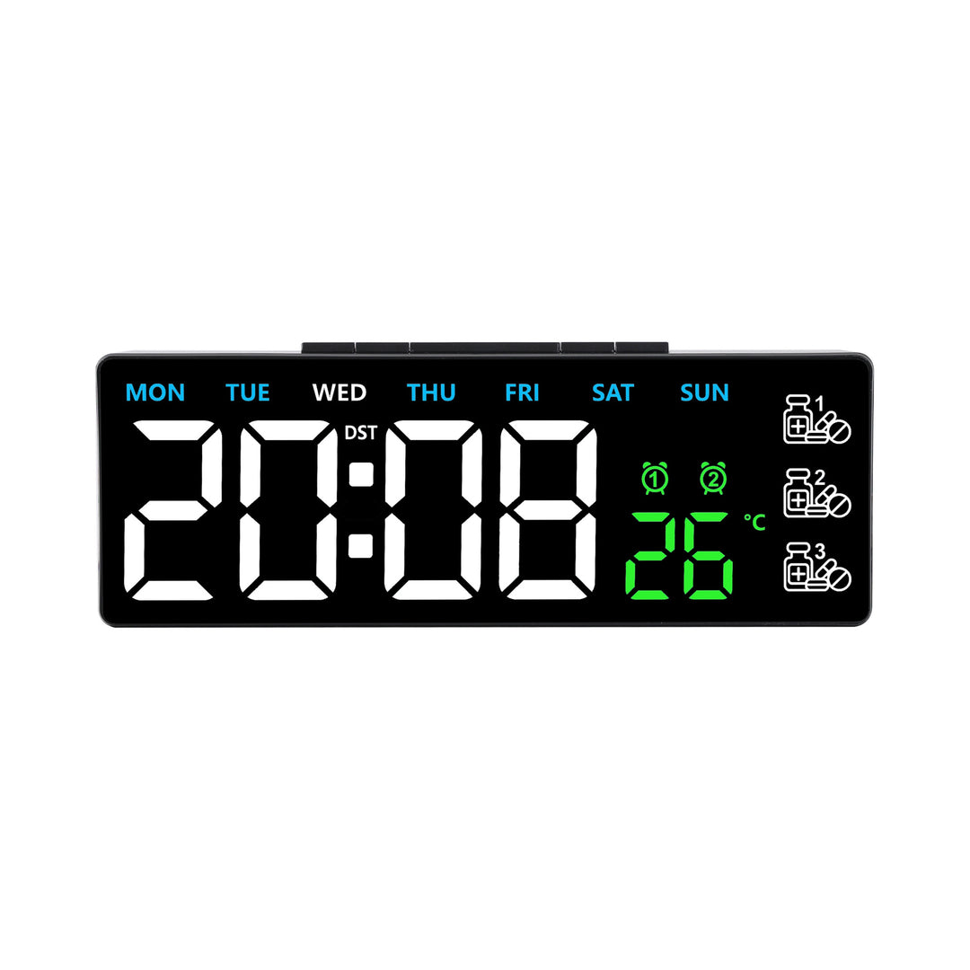 Digital Thermo Alarm Clock with Large LED Display Bowlift