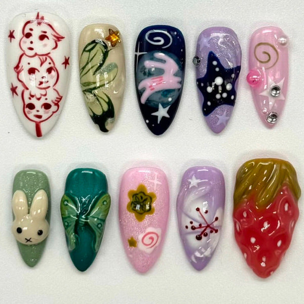 Thematic Artisan Press-On Nail Set Bowlift