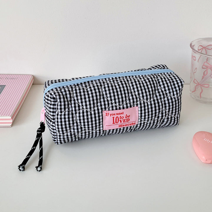 Quilted Gingham Pencil Case Bowlift
