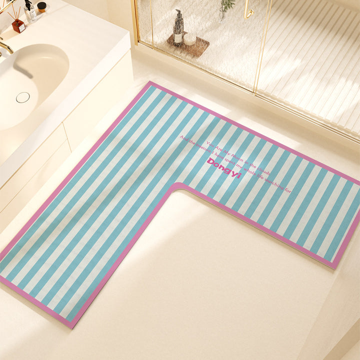 L-Shaped Soft Bath Mat Bowlift