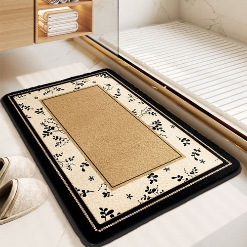 Soft Floral Pattern Bath Mat Bowlift