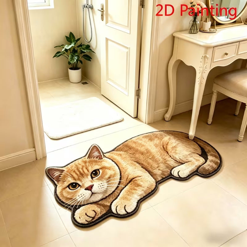 Realistic Lion Cub Shaped Floor Mat