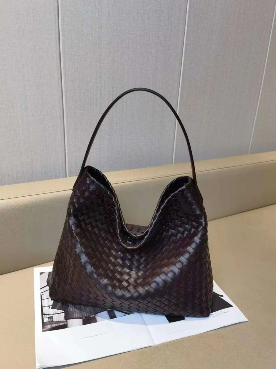 Contemporary Woven Hobo Bag Bowlift