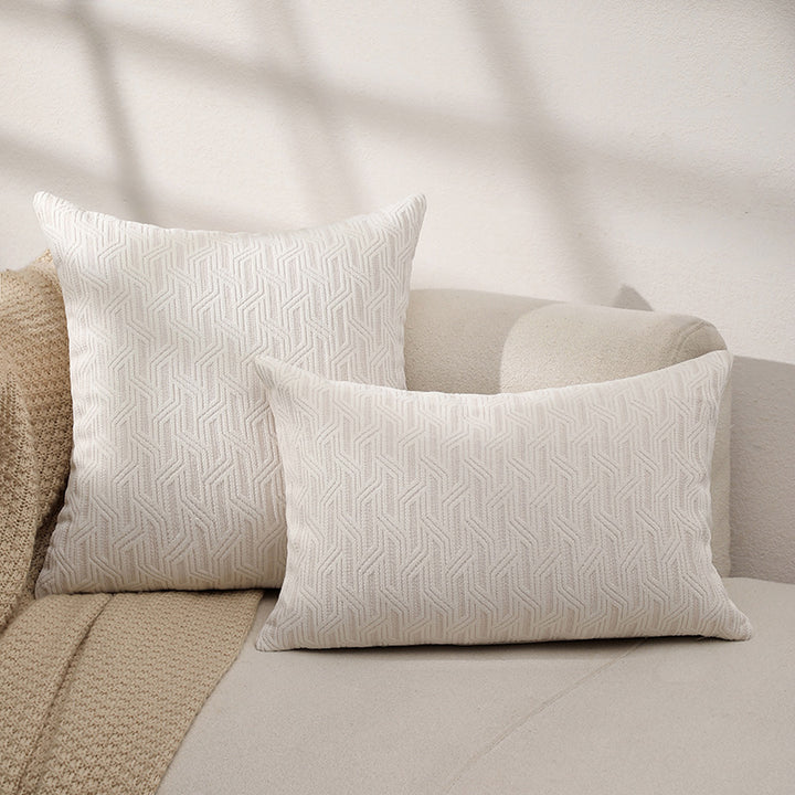 Textured Leaf Patterned Throw Pillow
