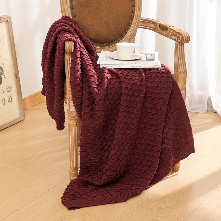 Textured Knit Throw Blanket