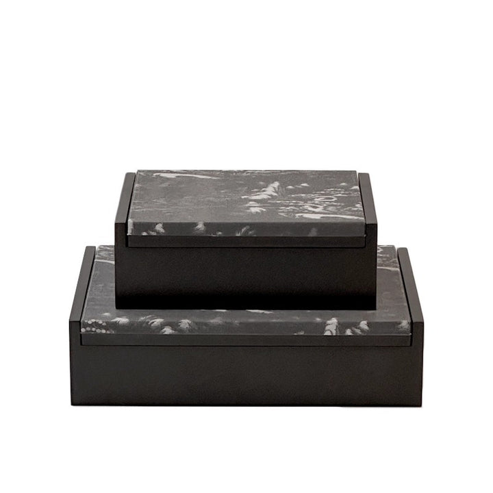 Stylish marble decorative storage box set
