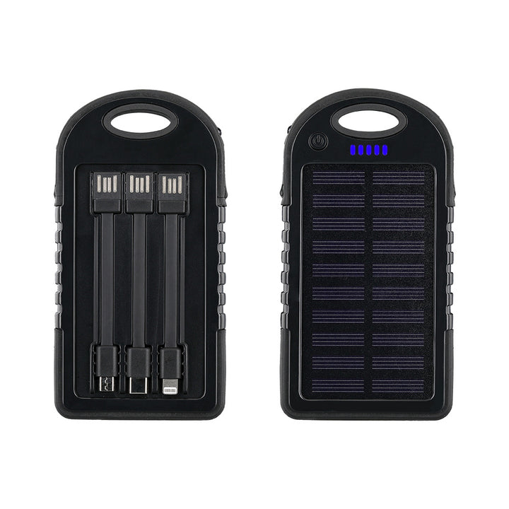Portable Solar Power Bank with Integrated Cable Management and Fast Charging Function Bowlift