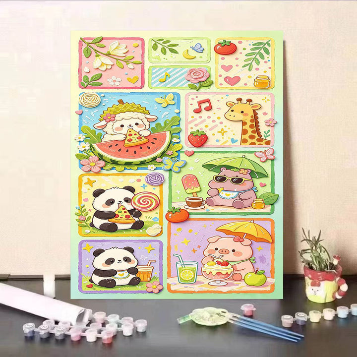 Colorful Animal-Themed DIY Paint by Numbers Kit Bowlift