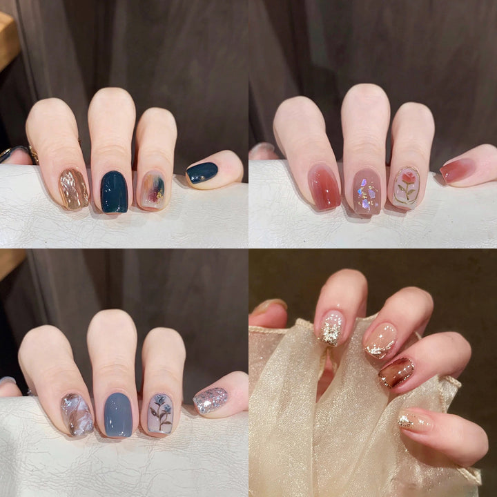 Artistic nail decoration with glitter details Bowlift
